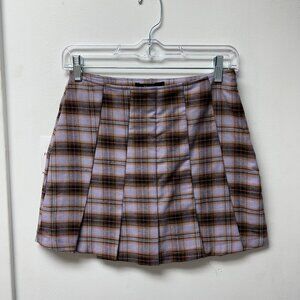 NWT Forever 21 Purple Plaid Mini Skirt